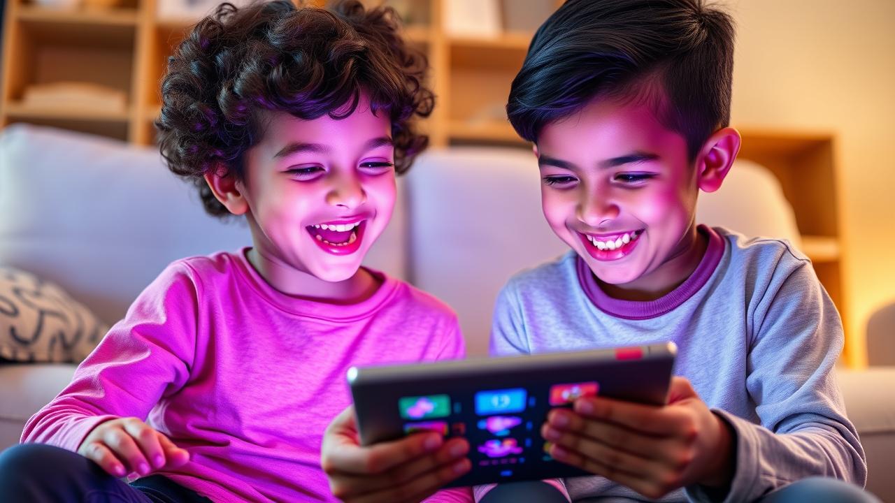 Child playing games